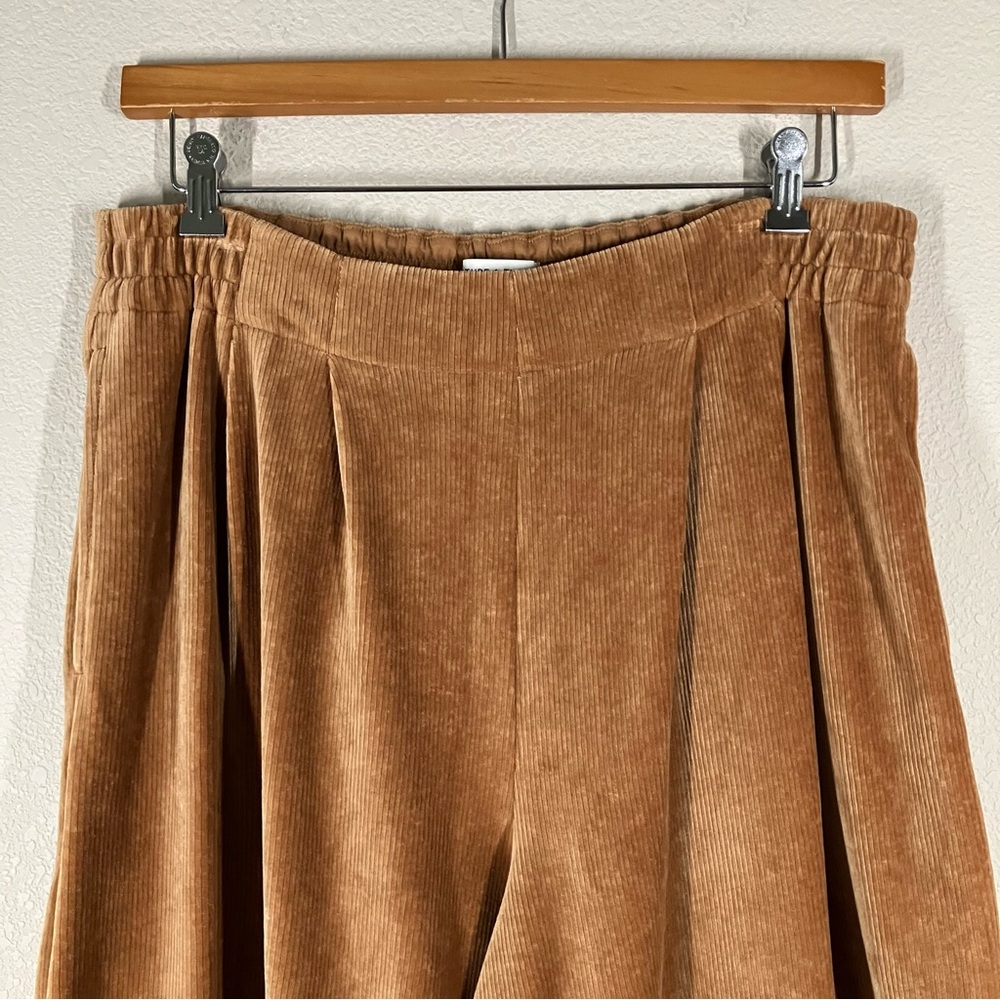 MADEWELL Wide Leg Cropped Pants XL Corduroy Velour Pull-On Academia Loungewear - Picture 4 of 12